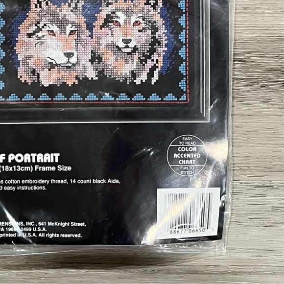NWT Dimensions Wolf Portrait Counted Cross Stitch Kit - Picture 6 of 9